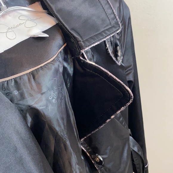 Jessica Simpson Black Trench Coat Size XS - Picture 15 of 15